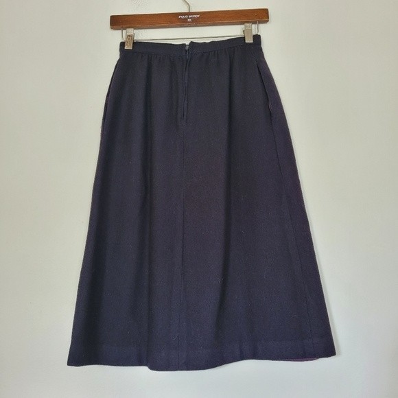 Vintage Woolrich Women's 100% Wool Knee Length Skirt Size 8 Deep Purple - Picture 6 of 11